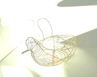 Brass chicken egg basket