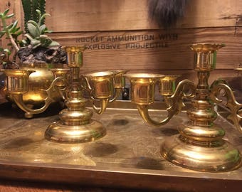 Brass candelebra set