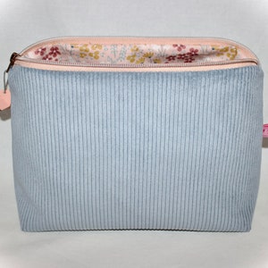 Bolsa cosmética de veludo cotelê, bolsa cosmética, bolsa cosmética, bolsa de higiene