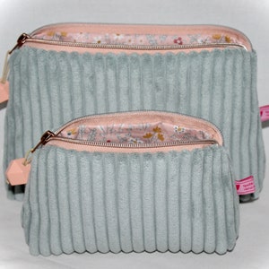 Trousse cosmétique en velours côtelé, trousse cosmétique, pochette cosmétique, trousse de toilette