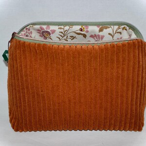Bolsa cosmética de veludo cotelê, bolsa cosmética, bolsa cosmética, bolsa de higiene