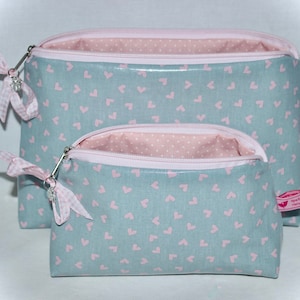 Kosmetiktasche aus Wachstuch, Kosmetiktasche, Kosmetiktäschchen, Kulturtasche