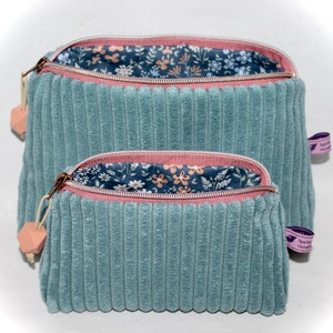 Kosmetiktasche aus Cord, Kosmetiktasche, Kosmetiktäschchen, Kulturtasche