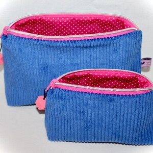 Kosmetiktasche aus Cord, Kosmetiktasche, Kosmetiktäschchen, Kulturtasche