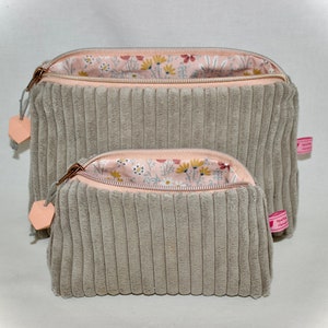 Sac cosmétique en velours côtelé, sac cosmétique, sac cosmétique, trousse de toilette