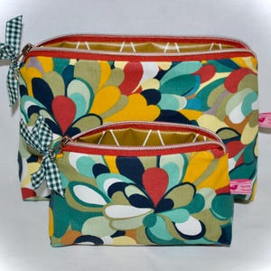 Kosmetiktasche aus Wachstuch, Kosmetiktasche, Kosmetiktäschchen, Kulturtasche