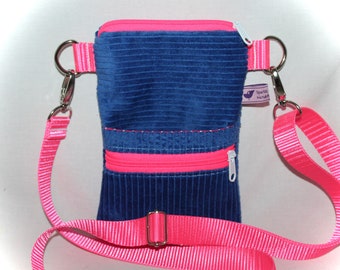 Mobile phone bag for hanging, corduroy mobile phone bag, corduroy bag