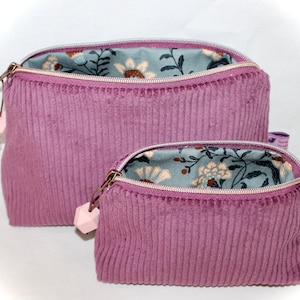 Kosmetiktasche aus Cord, Kosmetiktasche, Kosmetiktäschchen, Kulturtasche