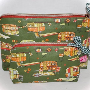 Kosmetiktasche aus Wachstuch, Kosmetiktasche, Kosmetiktäschchen, Kulturtasche
