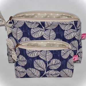 Kosmetiktasche aus Wachstuch, Kosmetiktasche, Kosmetiktäschchen, Kulturtasche