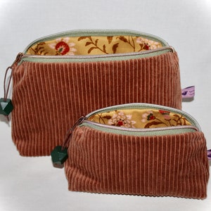 Kosmetiktasche aus Cord, Schminktäschchen, Kosmetiktaschen Set, Clutch