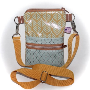 Sac pour téléphone portable à porter en bandoulière, sac pour téléphone portable en toile cirée, sac bandoulière en toile cirée