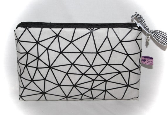 Cosmetic Bag Black and White Cosmetic Bag With Name Etsy UK