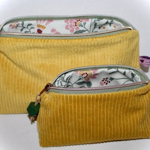 Kosmetiktasche aus Cord, Kosmetiktasche, Kosmetiktäschchen, Kulturtasche