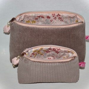 Trousse de toilette en velours côtelé, trousse de toilette, trousse de maquillage, trousse de toilette