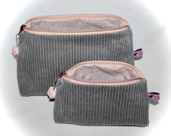 Kosmetiktasche aus Cord, Schminktäschchen, Kosmetiktaschen Set, Clutch