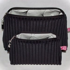 Sac cosmétique en velours côtelé, sac cosmétique, sac cosmétique, trousse de toilette