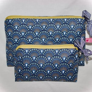 Kosmetiktasche aus Wachstuch, Kosmetiktasche, Kosmetiktäschchen, Kulturtasche