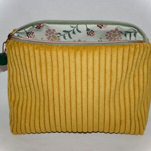 Bolsa cosmética de veludo cotelê, bolsa cosmética, bolsa cosmética, bolsa de higiene