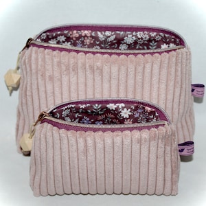 Kosmetiktasche aus Cord, Kosmetiktasche, Kosmetiktäschchen, Kulturtasche
