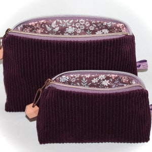Trousse de toilette en velours côtelé, trousse de toilette, trousse de maquillage, trousse de toilette