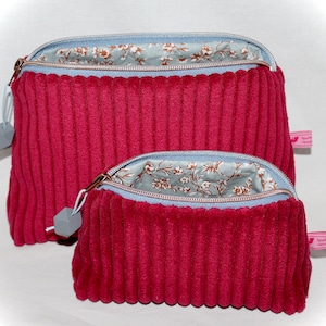 Trousse cosmétique en velours côtelé, trousse cosmétique, pochette cosmétique, trousse de toilette
