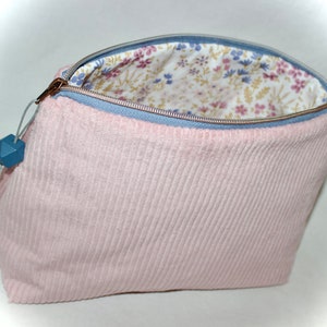 Bolsa cosmética de veludo cotelê, bolsa cosmética, bolsa cosmética, bolsa de higiene