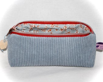 Corduroy pencil case, corduroy pencil case, corduroy cosmetic bag