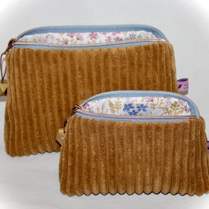 Trousse cosmétique en velours côtelé, trousse cosmétique, pochette cosmétique, trousse de toilette