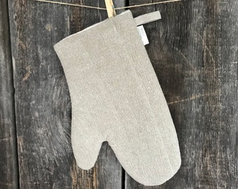 1 pc Natural Grey Burlap linen Oven Mitt Pot Holder Oven Gloves Potholder Cooking gloves Kitchen Gloves Natural linen potholder