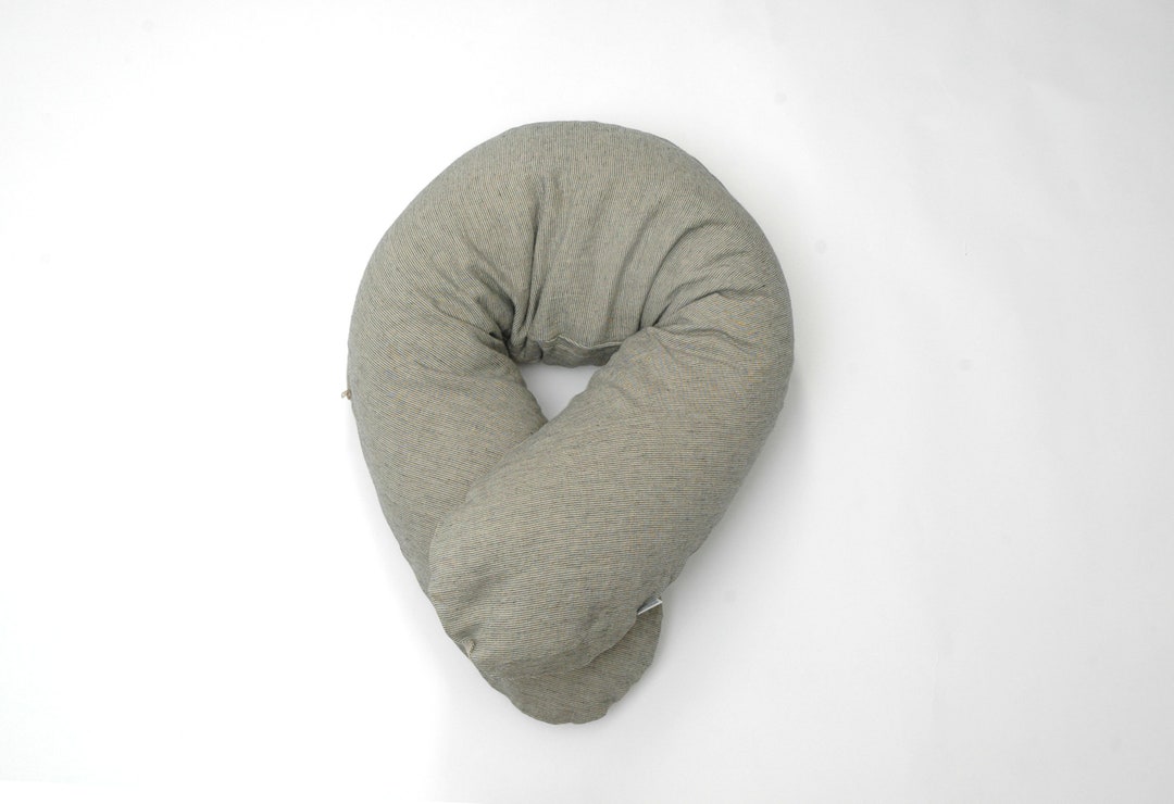 XXL Dark Grey Narrow Striped/natural Grey Linen Buckwheat Etsy