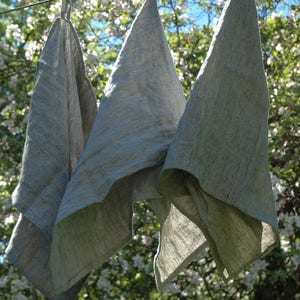 Linen Hand Towel Linen Dish Towel Grey Striped Linen Kitchen Towel Natural Linen Towel Washed Linen Towel Kitchen linen towel Tea towel