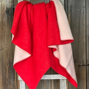 Red wool throw blanket Red throw lambswool sofa throw blanket Warm and breathable Red/white throws blankets pure wool 51&#39;&#39;X79&#39;&#39;/130X200cm