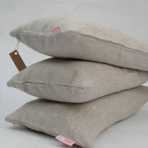 Small buckwheat pillow, Natural grey linen pillow, Travel pillow, Neck pillow, Small Yoga bolster pillow, 8&#39;x16&#39;/20X40cm, Zero Waste pillow