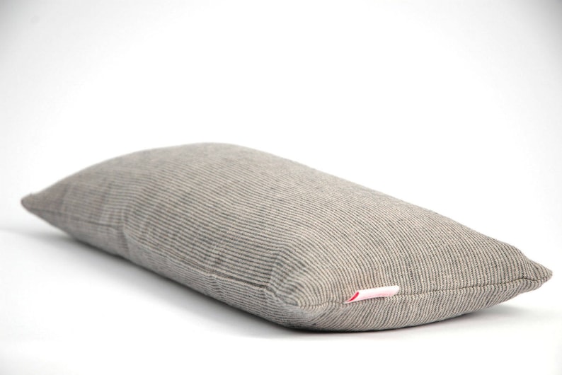 Small Buckwheat Pillow Grey Striped Linen Pillow Travel Etsy