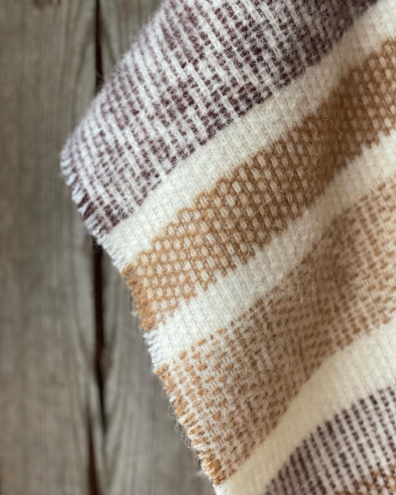 Alpaca/lambswool Mix Poncho Hooded Brown Lambswool/alpaca Wool Etsy