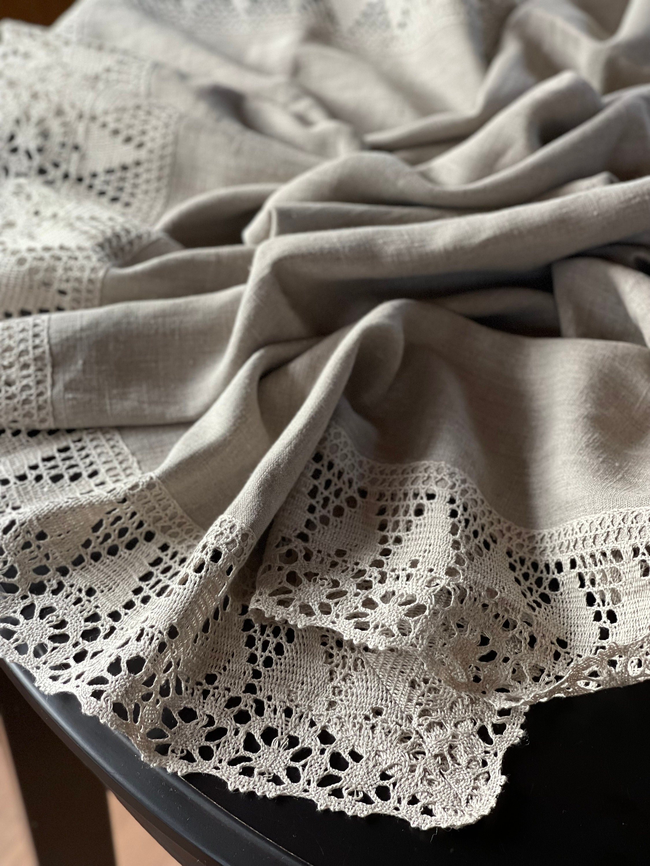 Nappe Rectangulaire Effet Lin - Gris - Imperméable Lavable - 120 x
