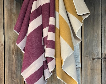 Orange Lambswool Blanket Orange/white Throw Blanket Pure