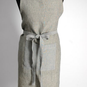 Striped linen apron, full size linen apron, Linen aprons, Stonwashed linen apron for cooking, gardeninf, Full size aprons for woman an man