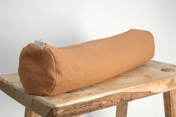 Terracotta Linen Bolster Pillow Roll Neck Pillow Buckwheat Etsy