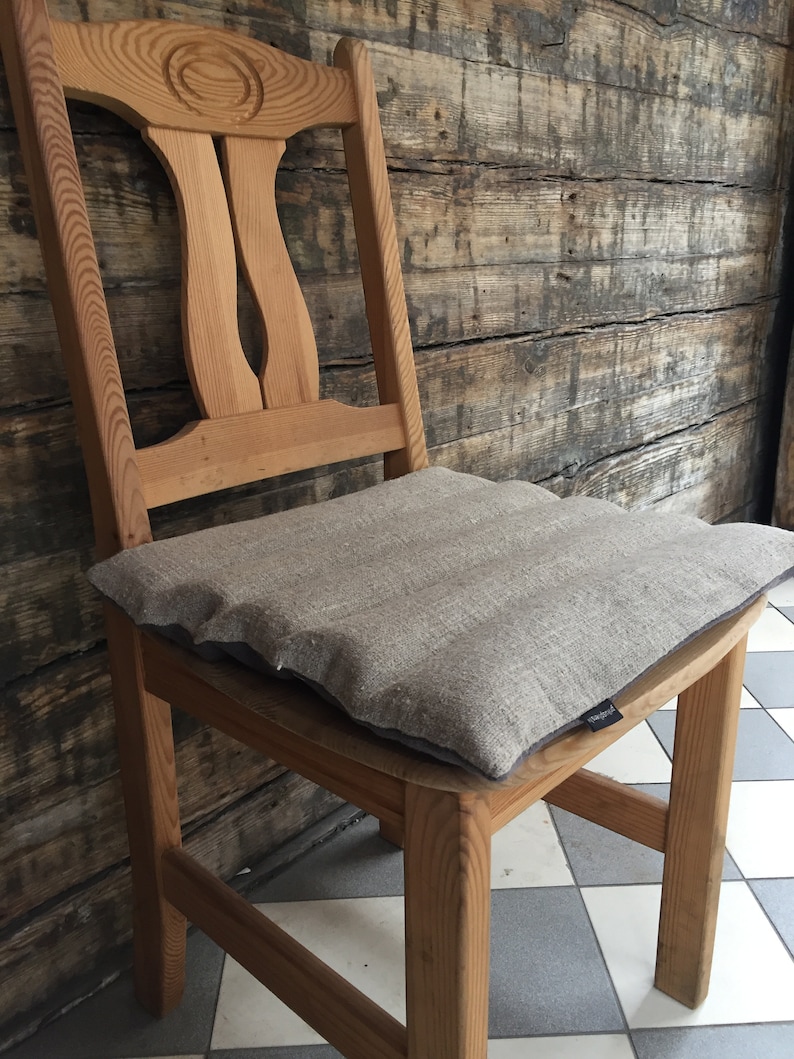 Burlap Linen Chair Cushion With Cover Linen Bench Cushion Etsy