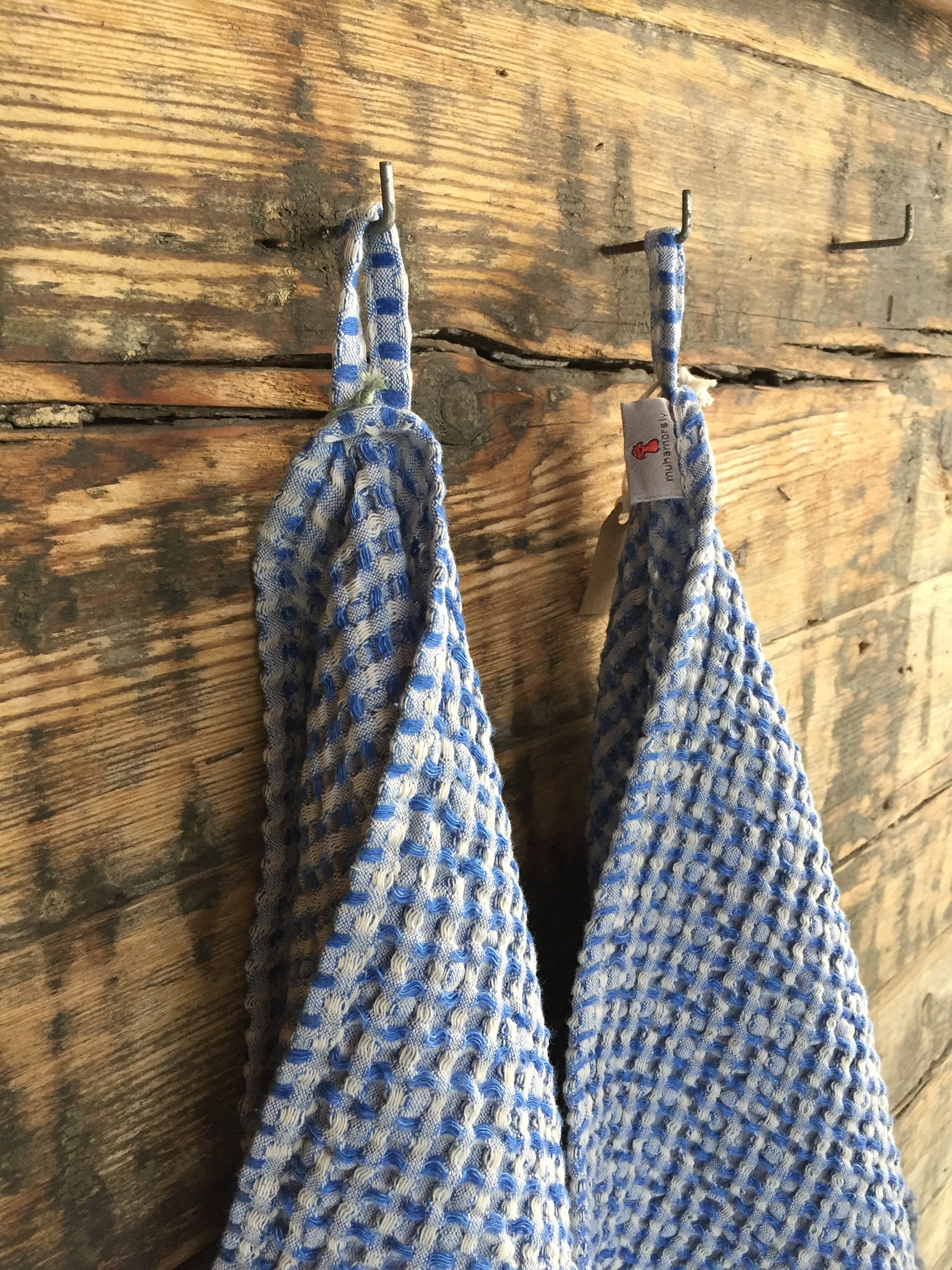 L Size Linen Waffle Bath Towel Blue Soft Waffle Linen Bath - Etsy