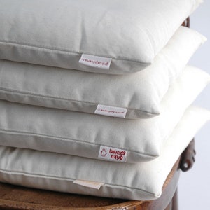 Japanese size milkwhite cotton Buckwheat pillow 14'x20'/35x50cm Ortopedic buckwheat pillow Zero waste buckwheat pillow Buckwheat neck pillow imagen 8