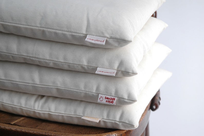 Japanese size milkwhite cotton Buckwheat pillow 14'x20'/35x50cm Ortopedic buckwheat pillow Zero waste buckwheat pillow Buckwheat neck pillow imagen 8