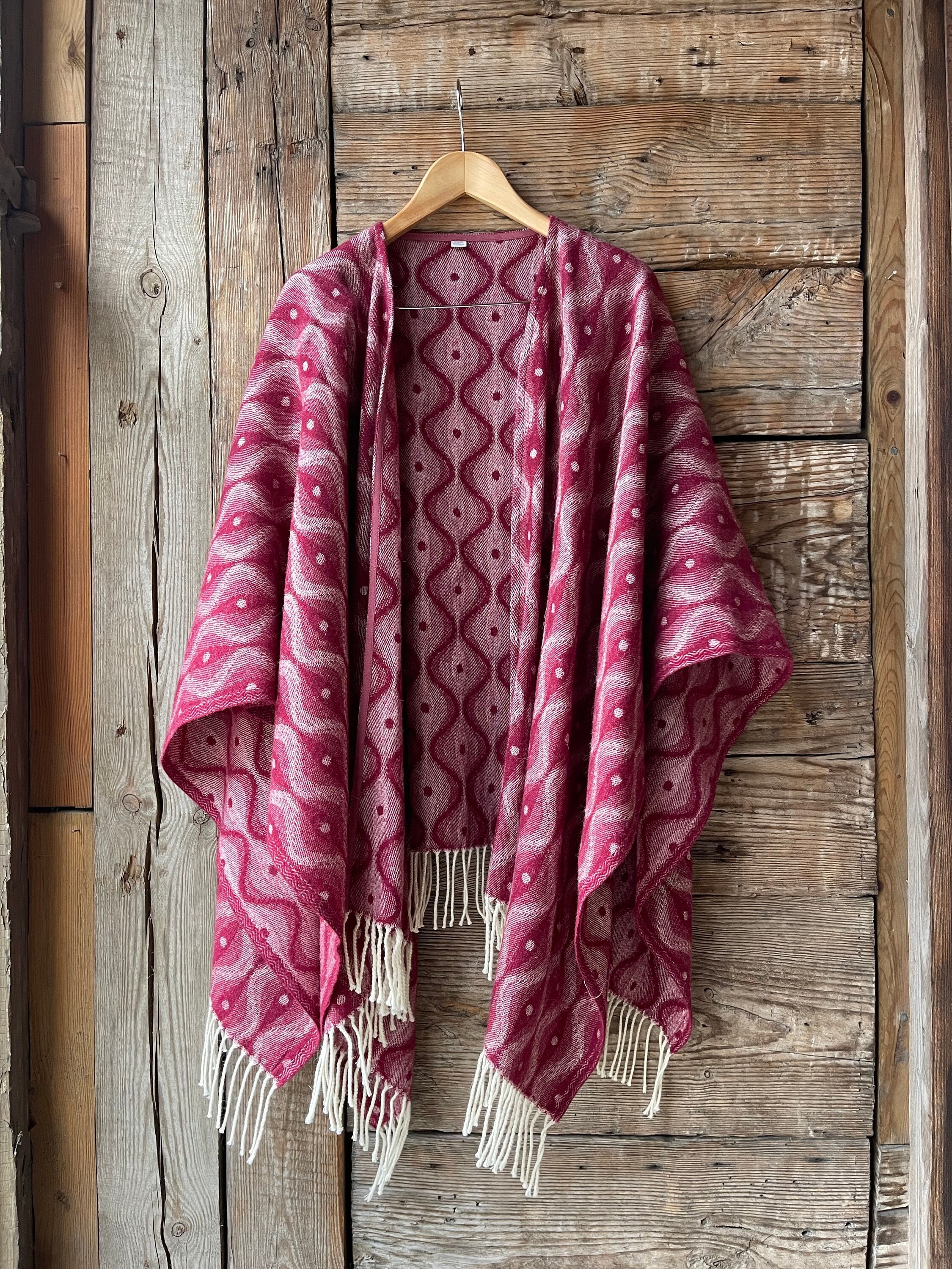 thumbnail image 2 of Women's Vintage Winter Poncho Cape Cardigan, Open Front Shawl Wrap 2 of 11