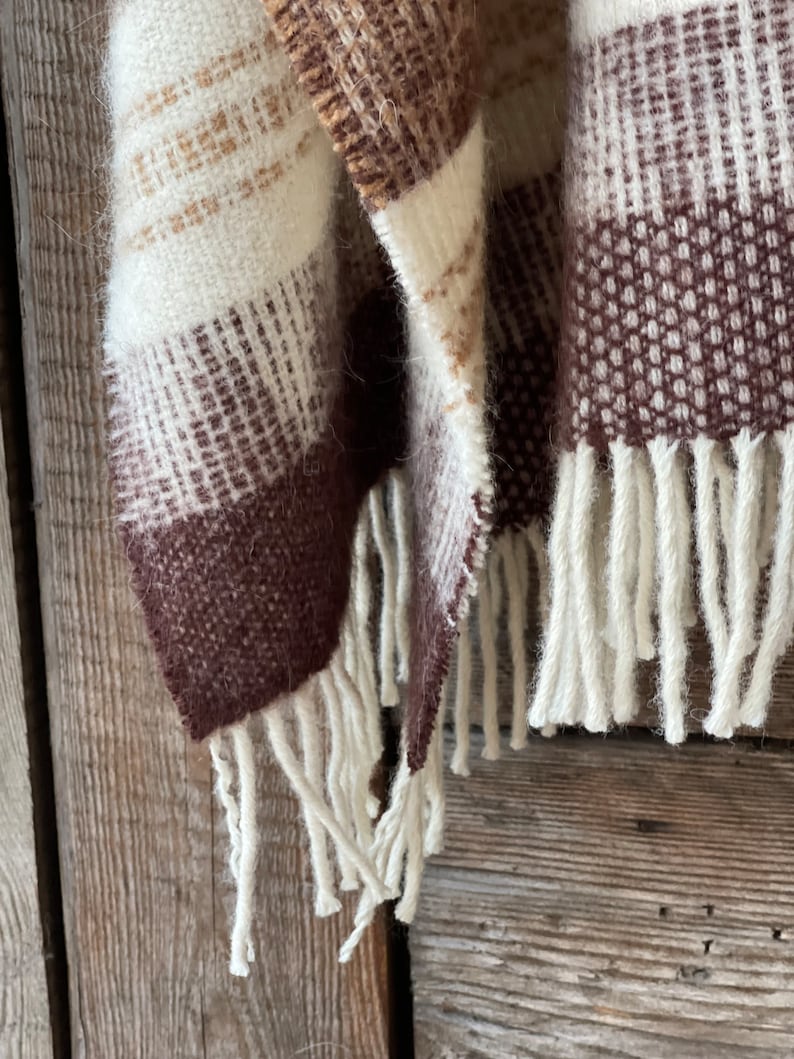 Alpaca/lambswool Mix Poncho Hooded Brown Lambswool/alpaca Wool Etsy