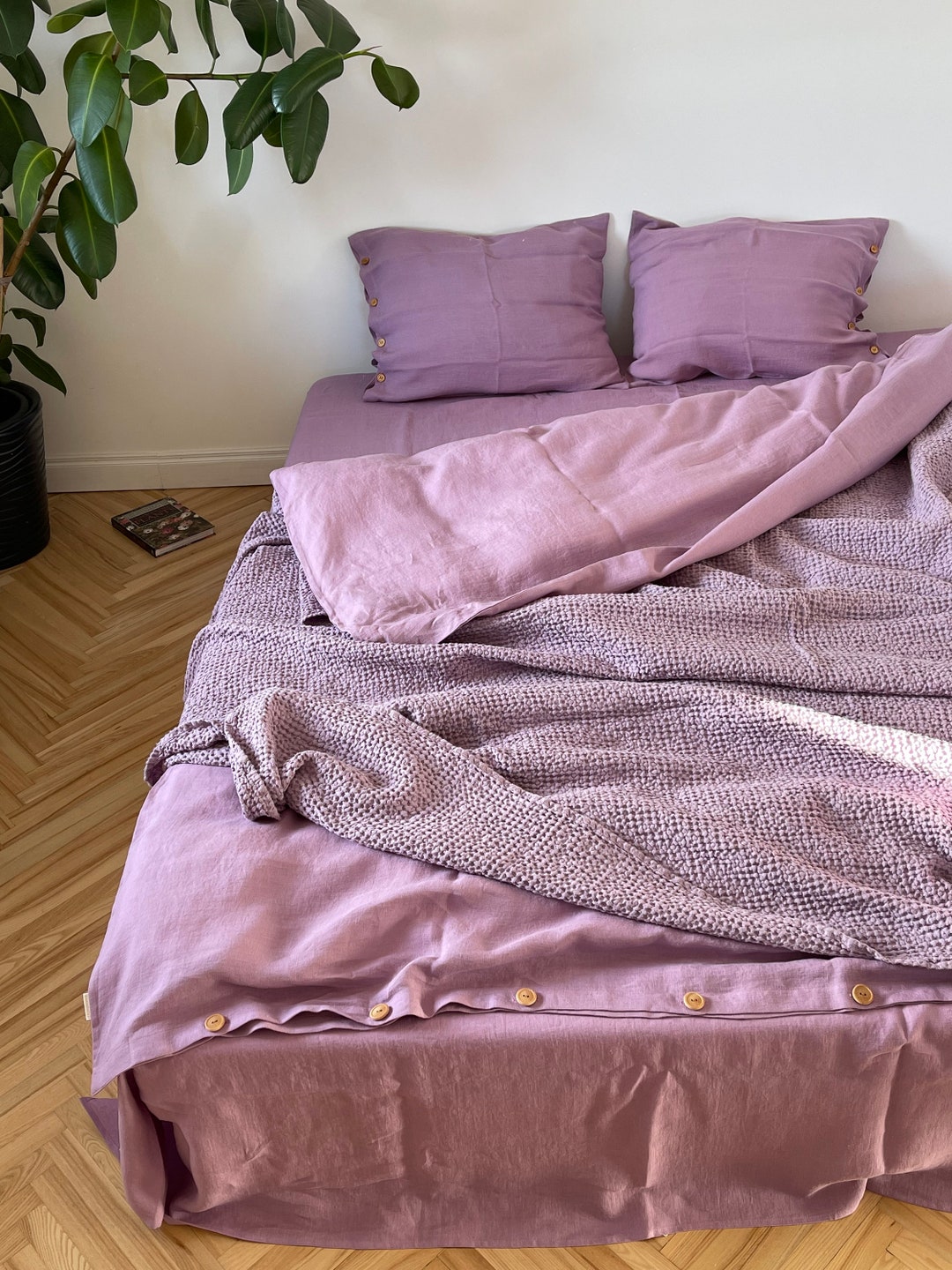 Lavender Purple BED SHEET FLAT Sheet Top Sheet of 100 Linen Any Size