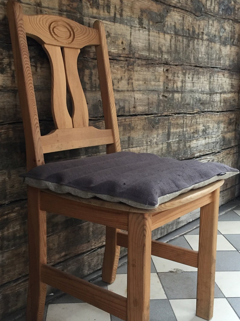 Burlap Linen Chair Cushion With Cover Linen Bench Cushion Etsy