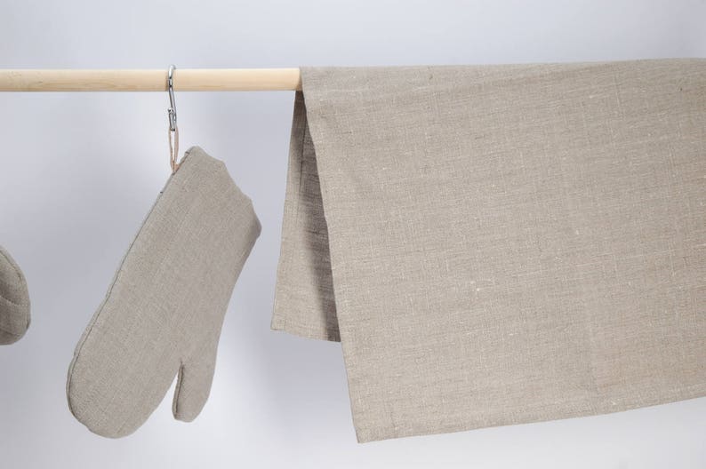 1 Pc Natural Grey Linen Oven Mitt Pot Holder Oven Gloves Etsy