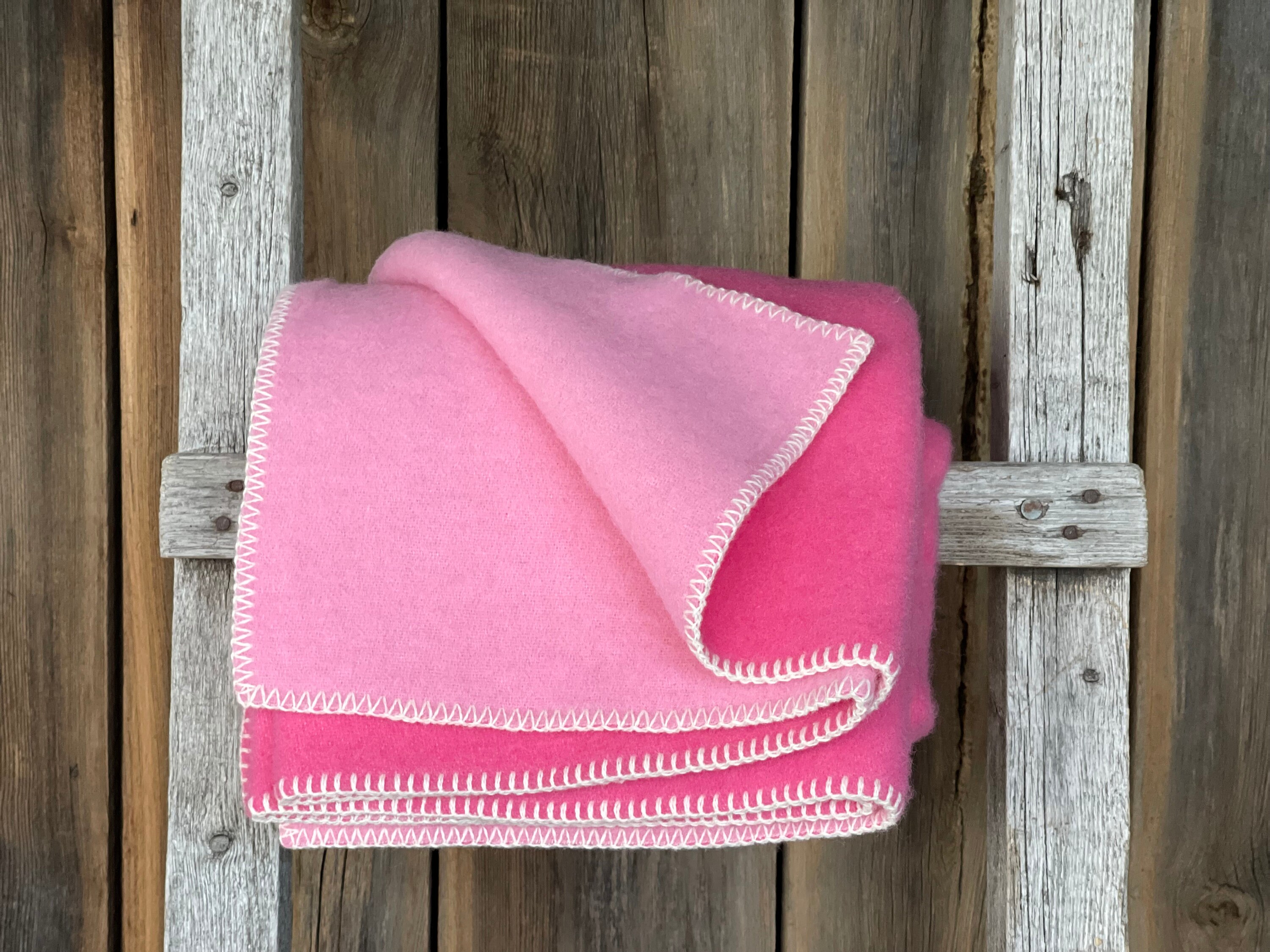 Pink wool online throws